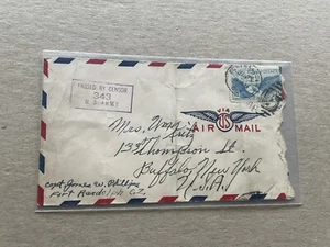 Canal Zone WWII Censor Cover + Fort Randolph CDS +Army Censor #343 +15C Airmail - Picture 1 of 1
