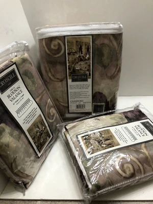 Cortina superior poste Croscill 82x84 Chambord 2 painéis forrados e amarrações + 2 válvulas - Imagem 1 de 4