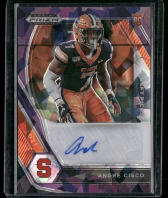 2021 Panini Prizm Draft Picks Purple Ice /99 Andre Cisco #DPA-AND Rookie Auto RC - Image 1 of 2