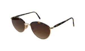Vintage Anne Klein L2071 Brown Gold Oval Sunglasses Italy W NEW LENSES - Picture 1 of 8
