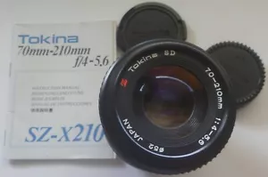 TOKINA SZ-X 70-210mm 1:4-5.6 Japan Objektiv für Minolta MD Mount mit Kappen und Handbuch - Bild 1 von 12