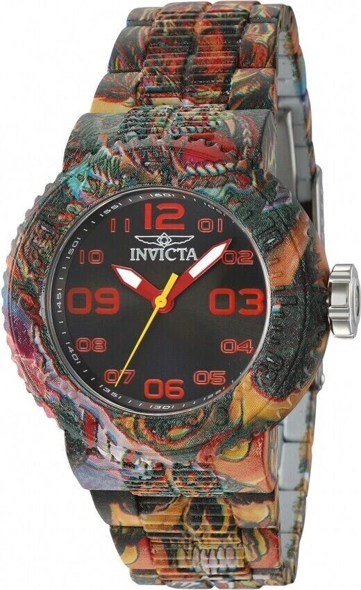 Invicta Women's 40mm Black Dial Aqua Plated Multicolor Graffiti Watch 43237