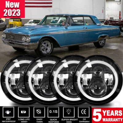 Upgrade for Ford Galaxie 500 1962-1974 4pcs 5.75" Round Led Headlights High/Low - Изображение 1 из 4