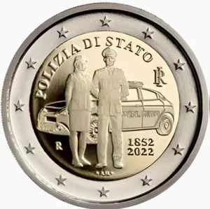 ITALIA 2022.MONEDA DE 2 EUROS CONMEMORATIVA POLIZIA DI STATO.Sin circular. - Imagen 1 de 1