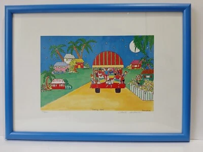 Arte Enmarcado Original Firmado Numerado Raro Gulliver Island Arte-Islas Caimán Foto 1 de 4