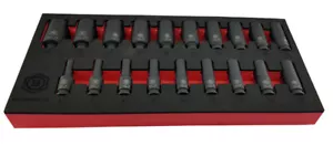 Britool Hallmark MDBMPSET19 19 Pce 3/8" Drive Deep Impact Socket Set 6 - 24mm - Picture 1 of 1