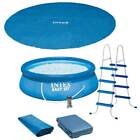 Intex 15Ft X 48In Easy Set Above Ground Inflatable Pool W Pump And Solar Cover