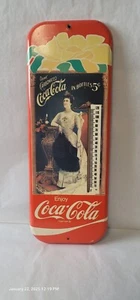 Vintage Coca Cola Thermometer 1981 Markatron Victorian Lady, Missing Glass! - Picture 1 of 11