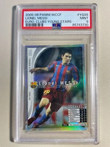 2005-06 Panini WCCF Lionel Messi Rookie Card Refractor Barcelona PSA 9 MINT - Picture 1 of 2