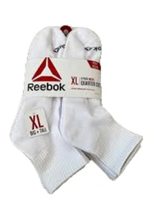 Paquete de 6 calcetines Reebok® de corte cuarto grandes y altos para hombre, calce XL talla 12-16 - Imagen 1 de 7