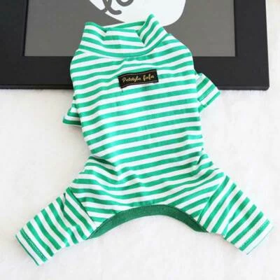 Clásico Rayas Mascota Perro Mono Pijama Ropa Cachorro Gato Abrigo Ropa para el Hogar Disfraces Foto 1 de 4