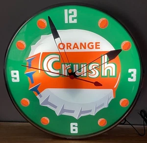 Orange Crush Soda Lighted Advertising Wall Clock Free Shipping - Picture 1 of 3