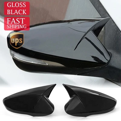 Gloss Black For 2011-16 Hyundai Elantra OX Horn Car Rearview Mirror Cover Decor - Изображение 1 из 4