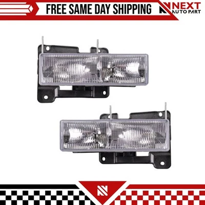 New Headlight Set Fits 90-00 Chevrolet Blazer C/K1500 2500 3500 Suburban Tahoe - Image 1 of 4