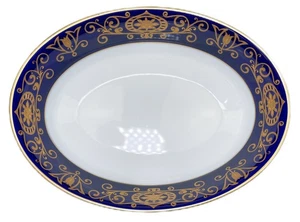 Legacy Noritake Shahzada Servizio Ciotola 9,5”x 7” Blu Cobalto con Oro 9,5”x 7”x 2 - Foto 1 di 5