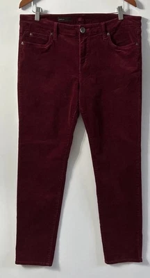 Kut From the Kloth Diana Burgundy Corduroy Pants Sz 14 Stretch NO Pilling - Image 1 of 4