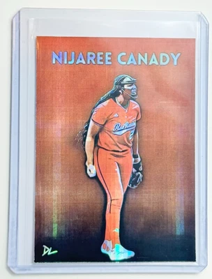 Tarjeta refractora 1/1 firmada por artista "Texas Tech Red Raiders" NiJaree Canady Limited Foto 1 de 2