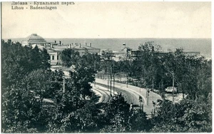 AK LIBAU /LIEPAJA /LETTLAND Badeanlagen, Vogelschau um 1910 - Bild 1 von 1