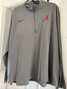 Alabama Crimson Tide Quarter Zip XXL Gray Nike 1/4 Zip Pullover Team Issue - Picture 1 of 5