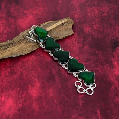 Green Flash Labradorite Gemstone 925 Sterling Silver Jewelry Bracelet Wife Gift - Image 1 of 4