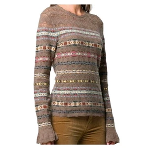 Polo Ralph Lauren Women's XXL Southwestern Pullover Sweater Brown Wool Cashmere - Picture 1 of 10