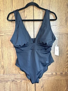 Costume intero Andie Swim The Mykonos nero taglia L nuovo con etichetta - Foto 1 di 10
