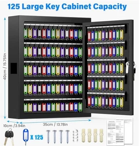 125 KEY CABINET Anti-Theft Tags Wall Mount/ Car Lot, Valet, Truck Fleet, Rentals - Picture 1 of 11