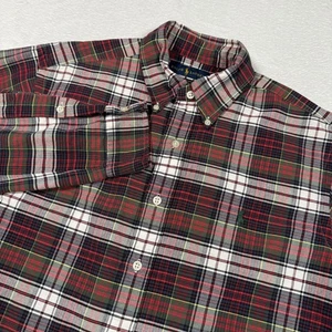 Camisa Ralph Lauren Para Hombre Mediana Roja Verde A Cuadros Calce Clásico Algodón con Botones - Imagen 1 de 8
