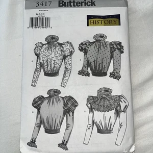 Butterick 3417 Making History Victorian Blouse Costume Sewing Pattern 6-10 New - Picture 1 of 4