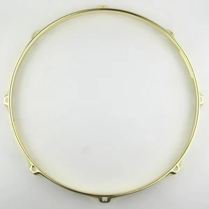 1 Stück NEU 14" Drum Hoops 8 Lug 2,3 mm Messing Finish BODEN Snare Seite - Bild 1 von 1