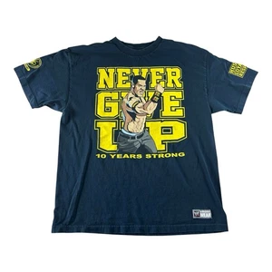 WWE John Cena Never Give Up Graphic Shirt Mens XL 10 Years Strong Black Y2K - Picture 1 of 11