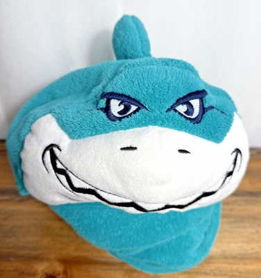 Comfy Critters Shark Hooded Blanket Pillow Blue Green Teal Kids Boys Girls GUC - Image 1 of 4