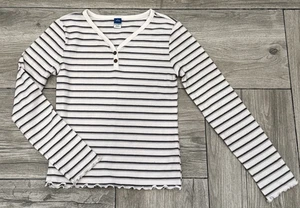 Top manica lunga a costine bambina Old Navy taglia large 10-12 - Foto 1 di 5