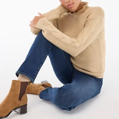 Suéter J Crew Mockneck manga cabo em cáqui claro tamanho XXL ~ NOVO - Imagem 1 de 4