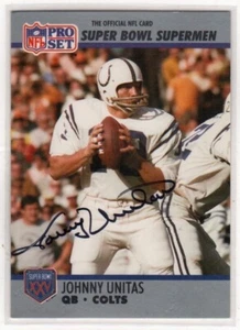 Juego de tarjetas de fútbol americano profesional de Johnny Unitas 1990 autógrafos firmados #134 - Imagen 1 de 2