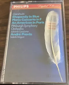 Rhapsody In Blue Piano Concerto by Gershwin André Previn Cassette 1985 TESTED*** - Picture 1 of 4