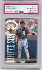 Chris Sabo Chicago White Sox 1995 Leaf PSA DNA Auto 9 3t All-Star 1990 WS Champ