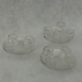 LEGO 2654 Trans Clear Plate, Round 2 x 2 with Rounded Bottom (Boat Stud) (x3)