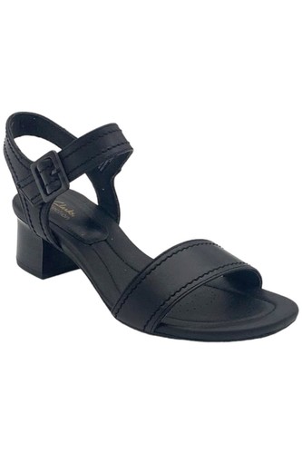 Clarks Collection Desirae Coast sandalo con tacco in pelle nero