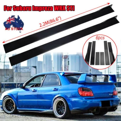 86.6'' Glossy Extension Side Skirts Rocker Panel Lip For Subaru Impreza WRX STI - image 1 of 4