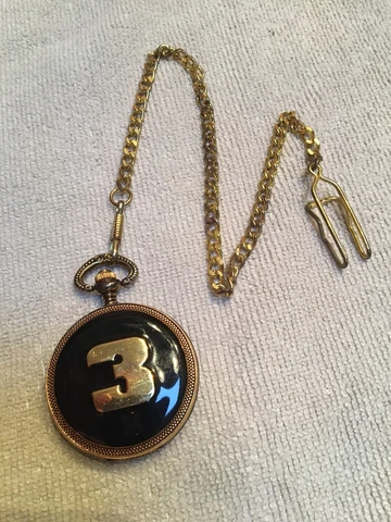 Dale Earnhardt NASCAR Pocket Watch #3 with Chain Cover