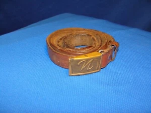 Cinturón de cuero vintage Hickock EE. UU. monograma letra "N" hebilla 45" X 3/4" usado - Imagen 1 de 24