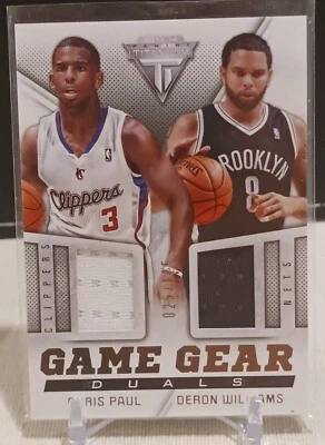 2013-14 Titanium Game Gear Duals 25 /125 Chris Paul Derron Williams #30 LA /Nets - Image 1 of 3