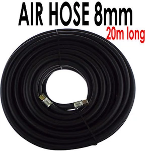 1/4" BSP Air Line Hose 20m x 8mm Bore Reinforced Rubber Compressor Airline - Picture 1 of 1