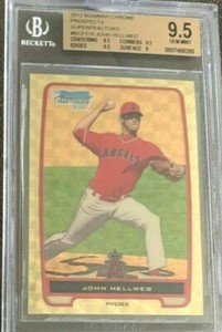 GEM MINT 2012 Bowman Chrome Prospects SuperFractors JOHN HELLWEG/1 #BCP218