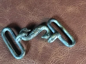 Bürgerkrieg Ära Schlangenschnalle Original 19. Jahrhundert Militär Messing Gürtelschließe - Bild 1 von 5