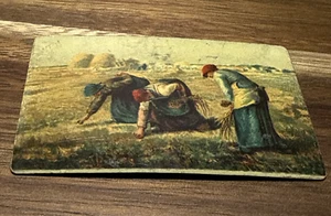 The Gleaners Gemälde Miniatur auf konvexer Metalldose Jean Francois Hirse Germany - Bild 1 von 4