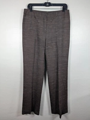 Pantalones de vestir forrados marrones Lafayette 148 para mujer 10 mezcla de lana carrera negocios Foto 1 de 4