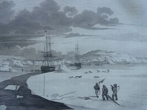 c1824 Druck SCHNITT IN DIE WINTERINSEL - NORDWESTPASSAGE Capt W E Parry - Bild 1 von 6