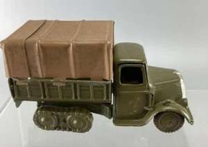 BRITAINS #1433 ARMY COVERED LORRY 1:32 SCALE CATERPILLAR 2 WHEELS SHORT & DRIVER - Picture 1 of 6